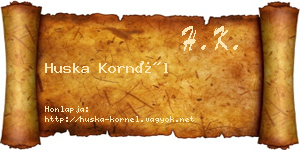 Huska Kornél névjegykártya